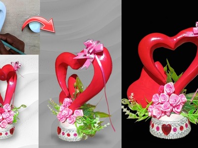 Heart showpiece making at home.Valentine's Day craft ideas.diy gift ideas.love showpiece