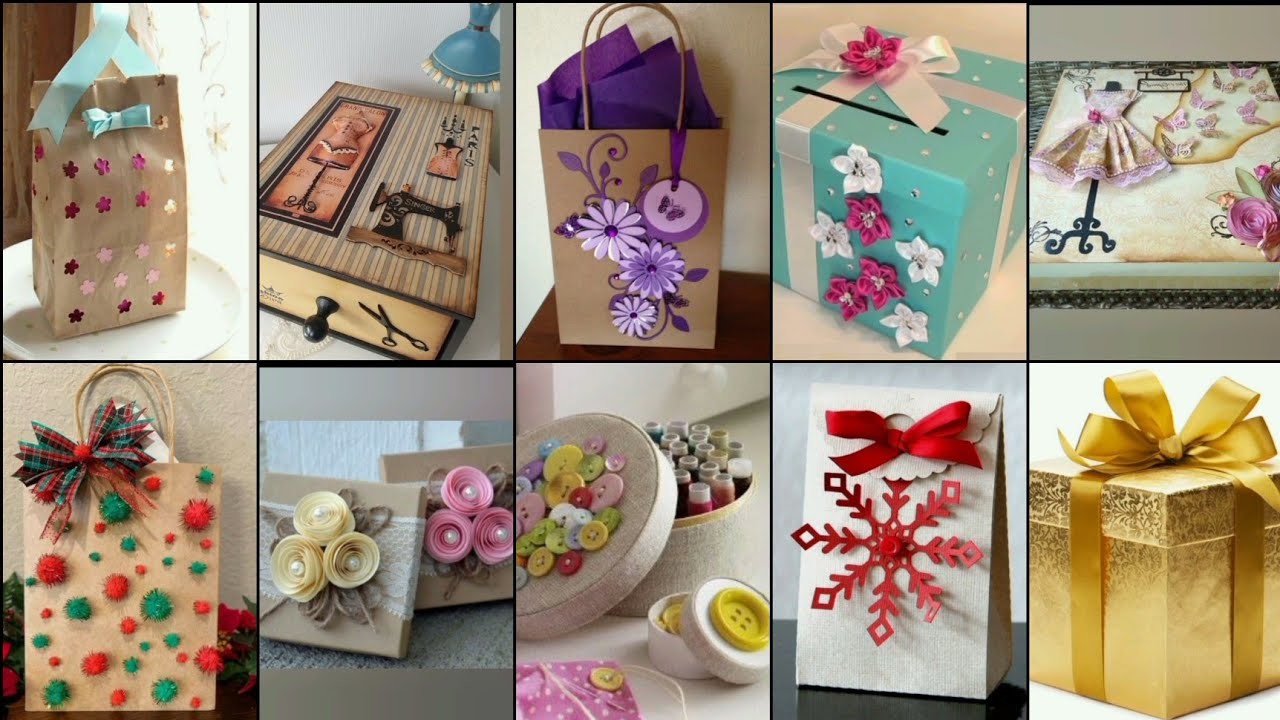 "Home made"gift boxes???? | Sewing boxes | gift bags & treat bags ideas| you can easily make at home!!????