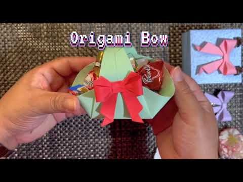 How to make bow or ribbon ~ Easy origami tutorial ~ DIY Paper crafts