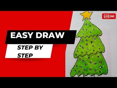 HOW TO MAKE CHRISTMAS TREE EASY STEP BY STEP || EASY DRAWING #drawingtutorial #drawing