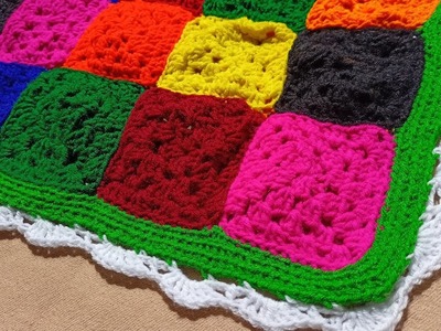 How to Make DAY handmade Crochet Square RUG ? || crochet the rug with wire leftovers #crochet #rugs
