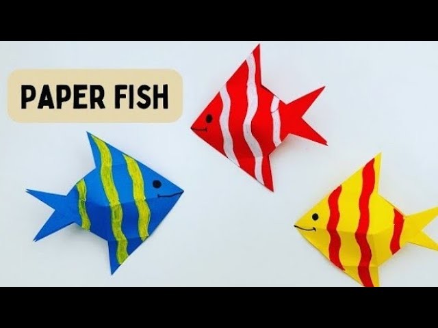 How To Make Easy Origami Paper Fish For Kids. Nursery Craft Ideas. Paper Craft Easy.KIDS crafts