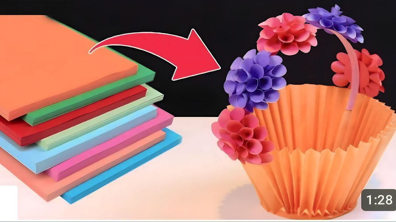 How To Make Paper Flower Basket - Maria Flower Shaped Paper Basket for Occasion| কাগজের ঝুড়ি