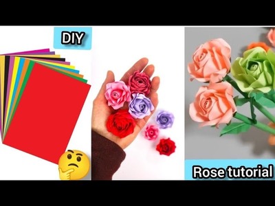 How to make paper rose.paper rose flower craft.small paper flowers.paper craft.paper rose