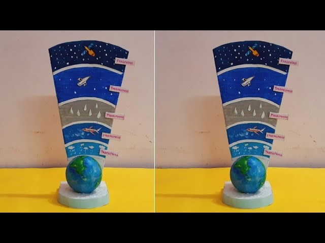 Layers of Atmosphere model making Science Project | Model of earth's atmosphere | Atmosphere layer