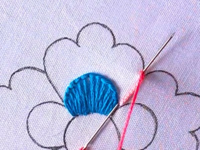 Magical Hand Embroidery,Unique Cute Fluffy stitch ,blanket stitch flower design needle art work