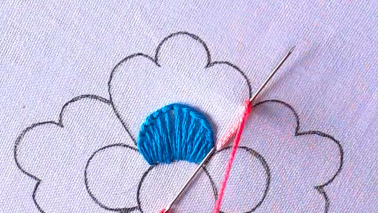 Magical Hand Embroidery,Unique Cute Fluffy stitch ,blanket stitch flower design needle art work