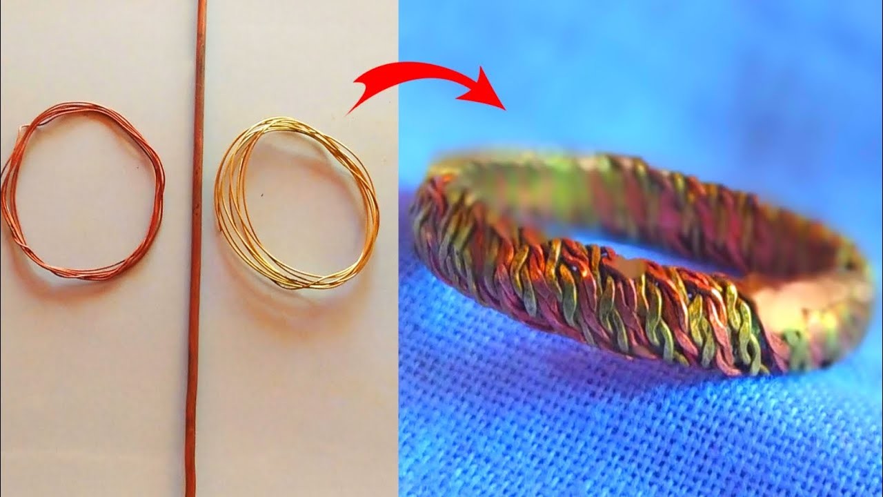 Making a ring from copper and Brass wire || How it's made. jewellery making. gold wala designs