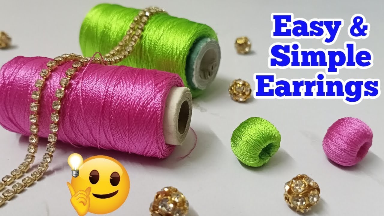 Making ???? New Silk thread Beaded earrings | Silk thread jewellery | Beaded jewelry