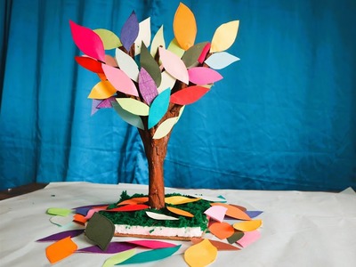 Newspaper Tree Making Ideas.Easy Tree Craft.Paper Tree For School Project.Diy Tree Making.Newspaper