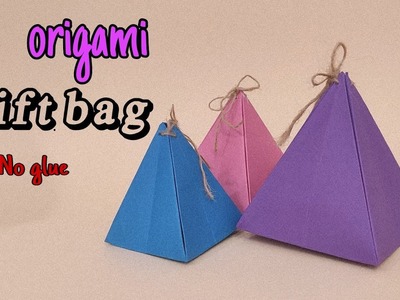 Origami gift bag | How to make gift bag without glue | DIY easy gift box