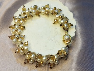 Pearl crystal bracelet || Easy to make