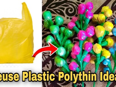 Reuse Plastic Polythin Flower Making Ideas|Easy Plastic Carry Bag Flower Craft Idea| Home Decor Idea