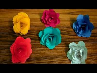 Rose Flower making with paper || How to make Rose flower with paper.
