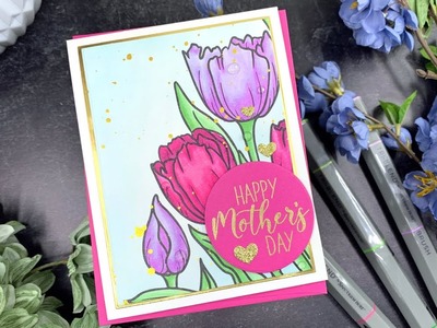 Spectrum Noir Tri-Blend Brush Marker Coloring | SSS Mother's Day Tulips Take 3