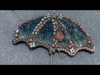 Tutorial Part 2 how to finish.Trim your beaded broach .Beaded broach with seed beads