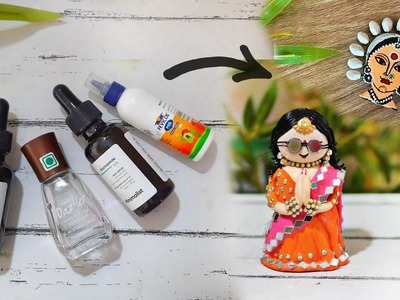 Unique Empty Bottle craft ideas | Pretty Girl Doll Show Piece | DIY Fridge Magnet | clay craft ideas
