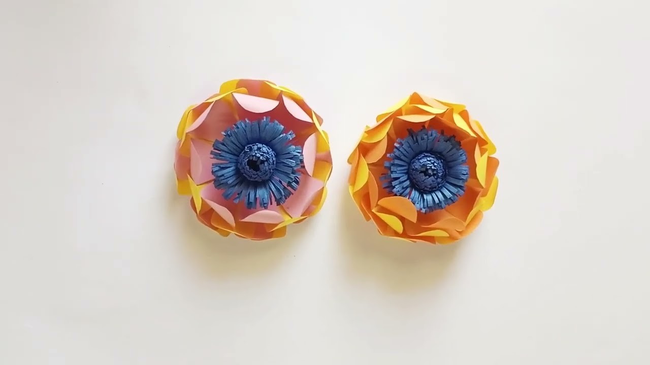 2 Beautiful Paper Flower Making Idea.Simple Paper Flower.Paper Craft.Paper Flower