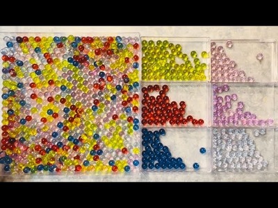 ASMR Sorting Orbeez-like Glass beads????Guess how many colours are there? Colourful Crystal balls