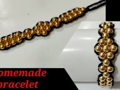 Beads bracelet at home. woolen braclcete