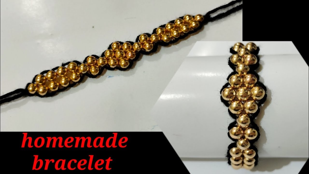 Beads bracelet at home. woolen braclcete