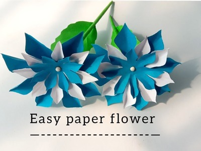 Beautiful paper flower making | Easy Paper Flowers | Home Decor | Paper Craft | School Craft ideas
