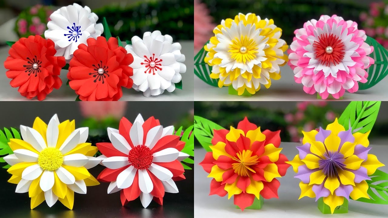 Beautiful  Paper Flowers | School Craft Ideas  | Paper Flower Making| Home Decor | Paper Craft