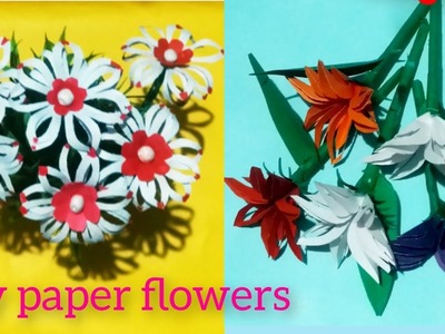 Beautiful Paper flowers.School Craft Ideas.Paper Crafts.Paper Flower Making.Diy Home decor.