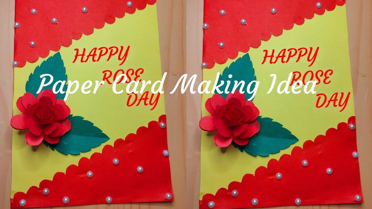Beautiful Rose Day Decoration.Paper Flower Craft Idea.Rose Day Card Making Idea