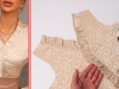 Clever sewing hacks, Easy ways to sew a neck with ruffle for women