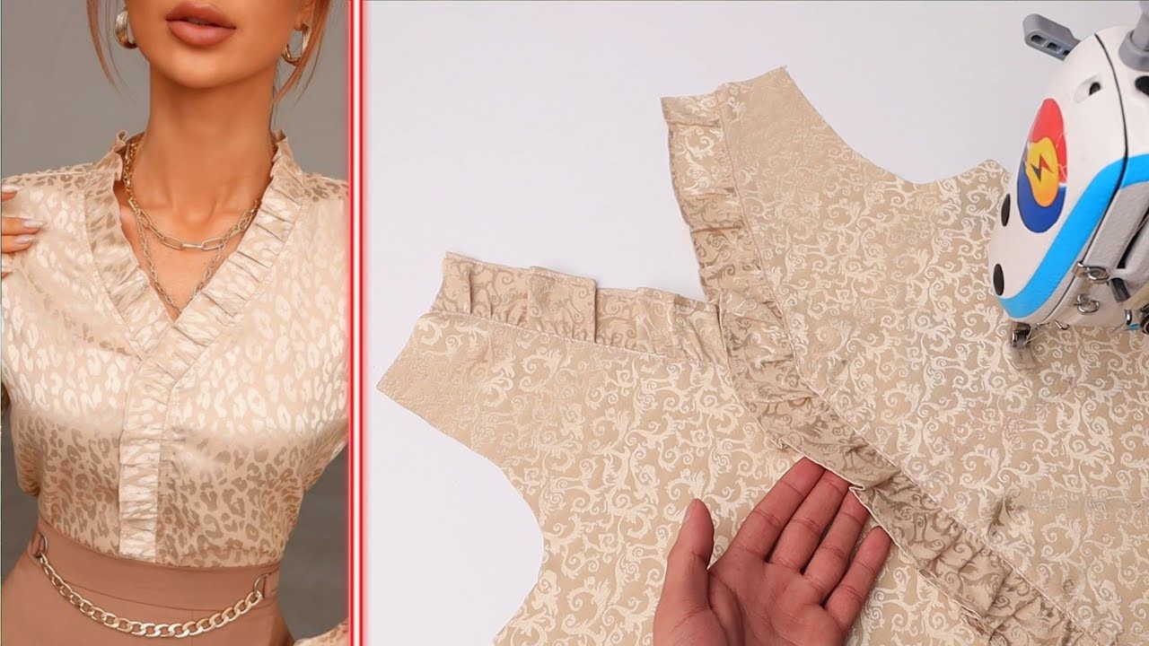 Clever sewing hacks, Easy ways to sew a neck with ruffle for women