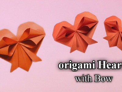CUTE PAPER  HEART WITH BOW| Easy Origami Tutorial