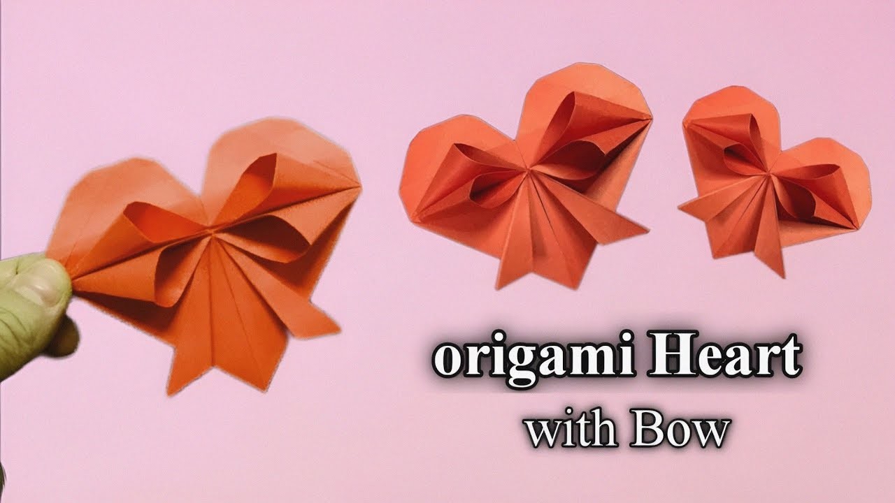 CUTE PAPER  HEART WITH BOW| Easy Origami Tutorial