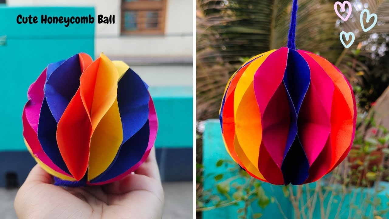 DIY cute Honeycomb Ball || Easy Craft || Origami Honeycomb Ball || School Craft