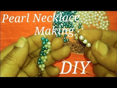 DIY PEARL NECKLACE MAKING at Home. SIMPLE Necklace making tutorial. #myhomecrafts. Jewellery