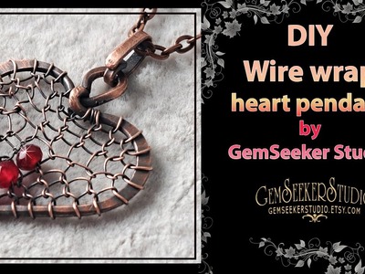 DIY Valentine's day gift. Simple heart. How to make a wire wrapped heart pendant 4. Beginners.