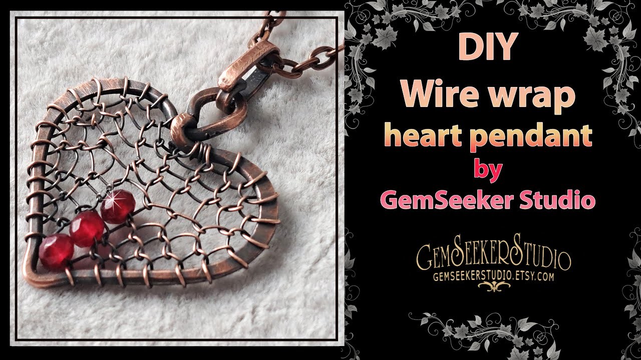 DIY Valentine's day gift. Simple heart. How to make a wire wrapped heart pendant 4. Beginners.