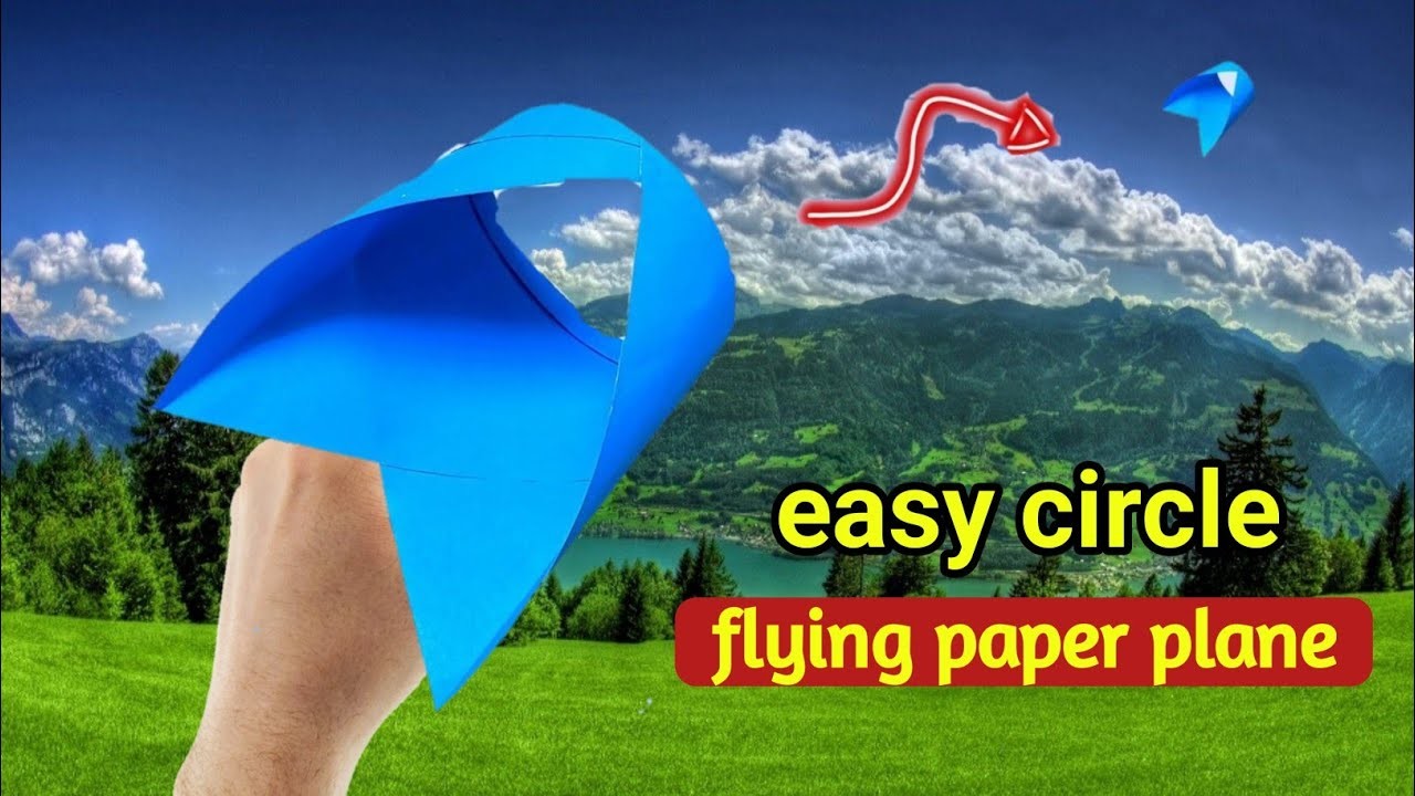 Easy flying circle paper plane, how to make paper flying circle plane, smooth fly.