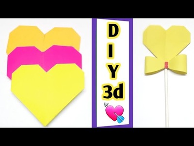 Easy & quick 3D heart How to make origami Heart & Cupcake Topper #3dheart #heartcraftideas