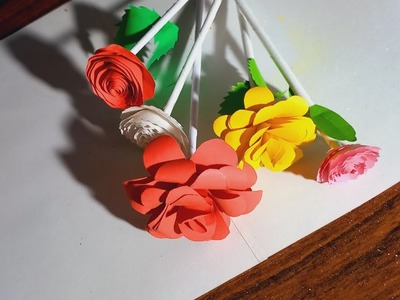 #Easy Rose flower Making #HappyRoseDay #Paper Rose Craft