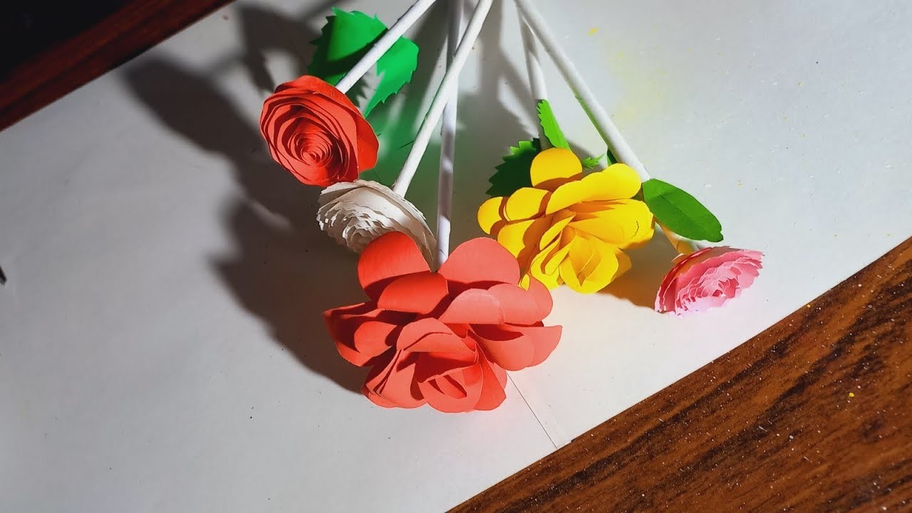 #Easy Rose flower Making #HappyRoseDay #Paper Rose Craft