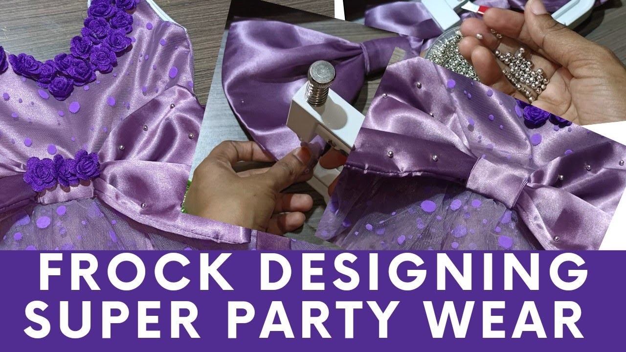 Easy & simple party wear frock designing with amazing bow making , use with these items, must watch