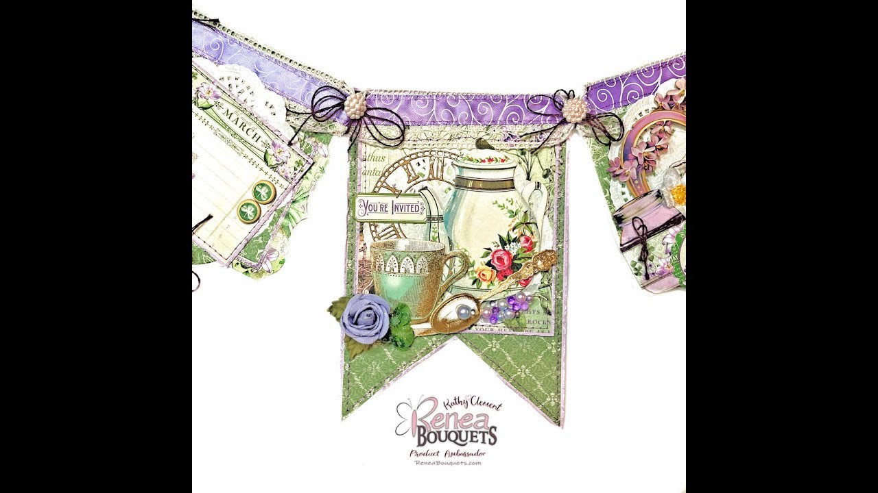 How to Make a Spring Banner with Graphic 45 Time to Flourish March papers