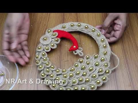 How To Make Beautiful Wall Hanging With Natural Jute Rope - DIY arts and crafts