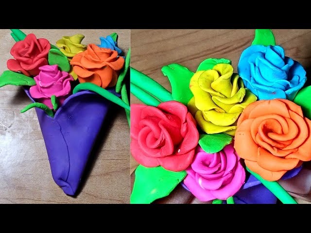 HOW TO MAKE BOUQUET ???????? HANDMADE BOUQUET MAKING ????  #ariselifechallengeart #newvideo #clay #diy #craft