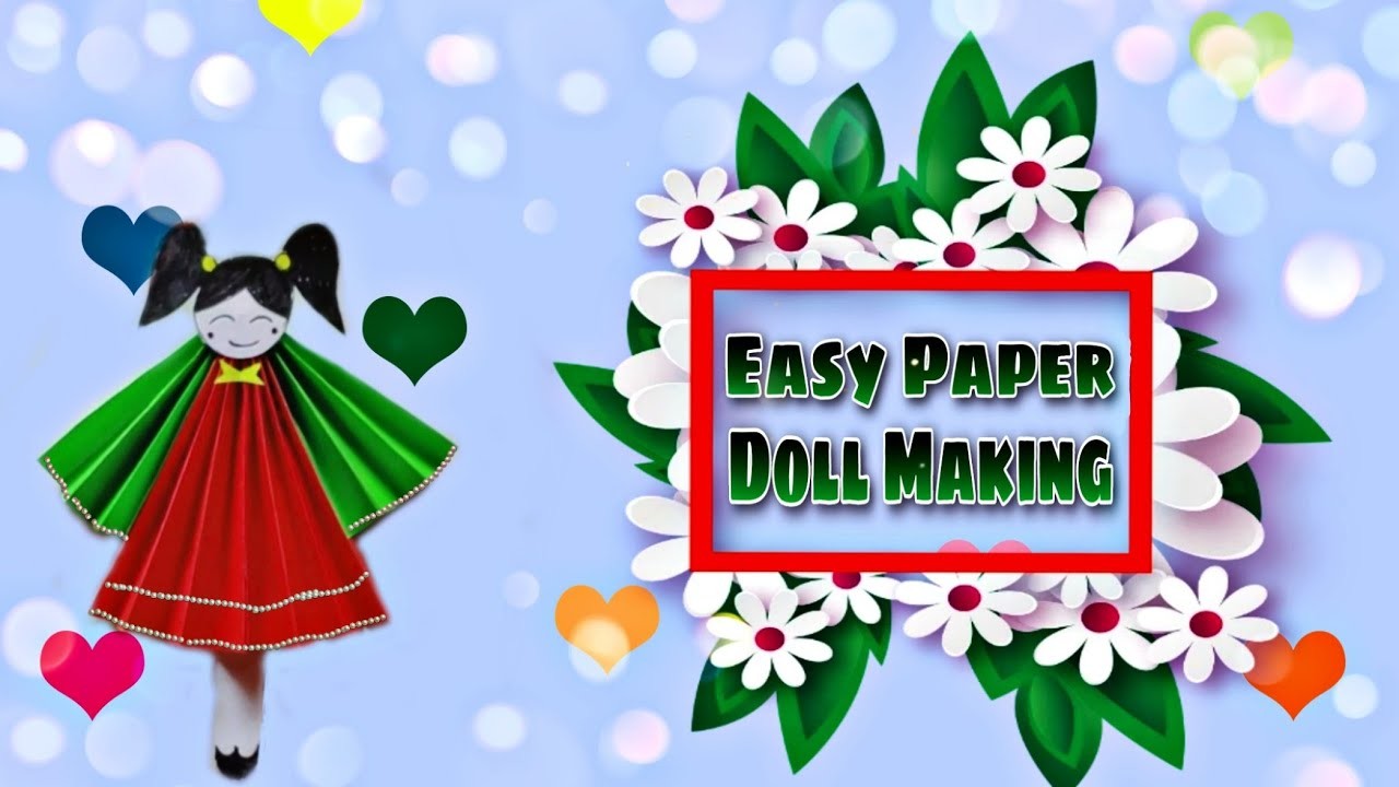 How to make easy Paper doll  | DIY small Doll with papers #diy #art #diy #rimscreativecorner