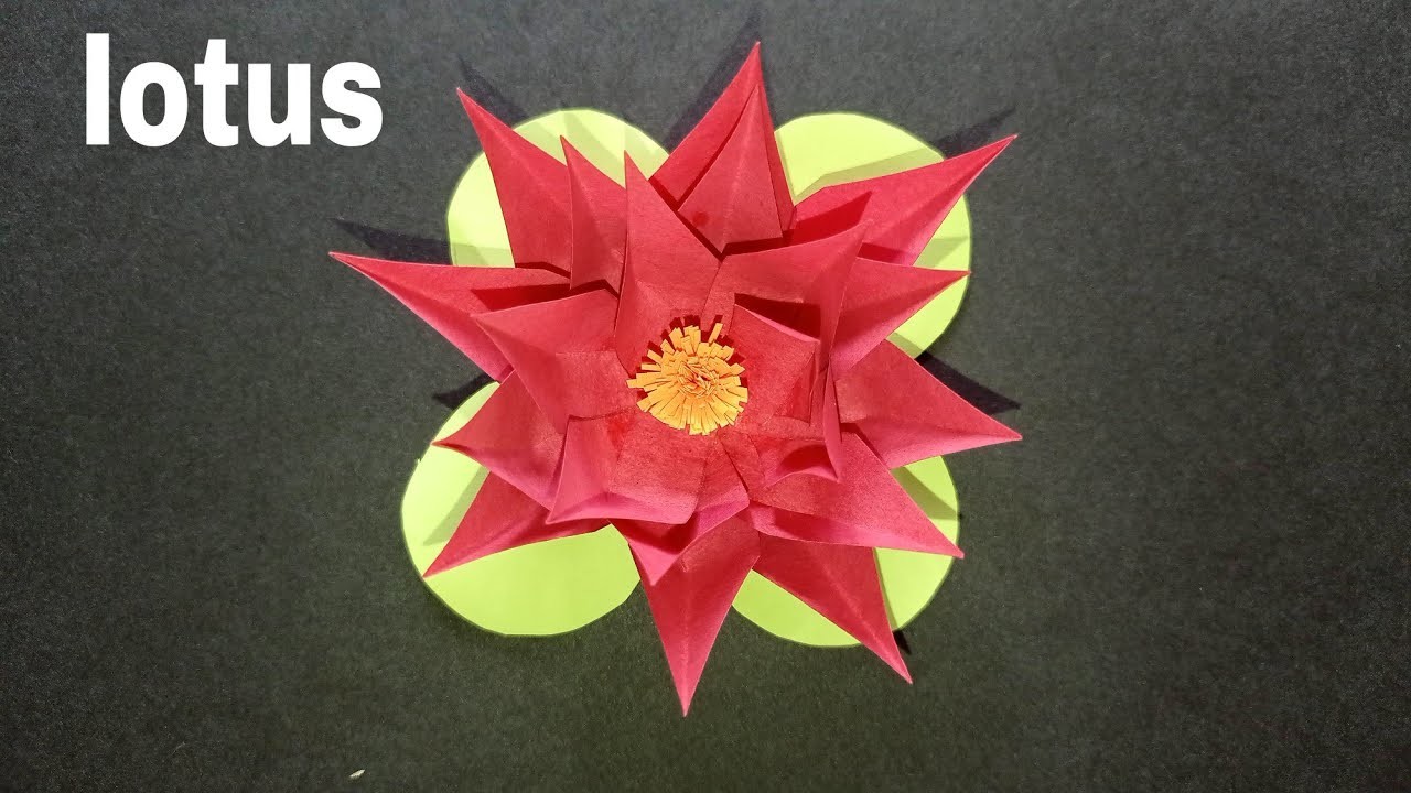 How to make easy paper lotus|origami flower making art for school kids|easy diy flower making art