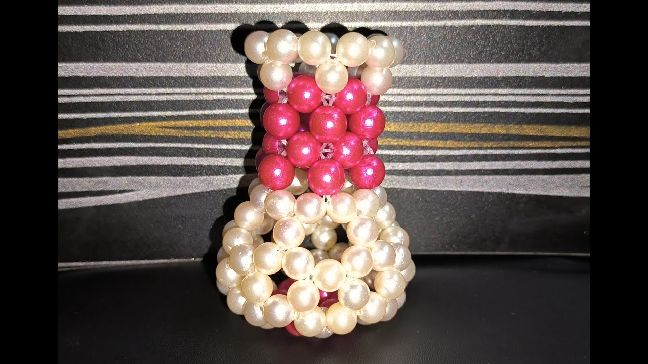 How To Make Flower Vase With Beads ( Part-1 The Base Part )