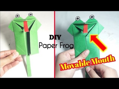 How to make Moving Mouth Paper Frog | frog puppet making| Origami Easy toy making | step by step