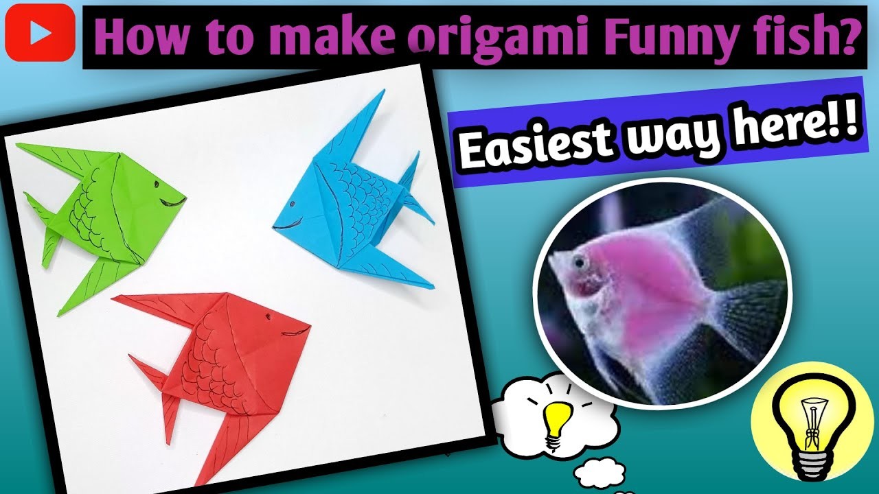 How to make origami funny fish ?. Origami Fish. Easy Creative Art